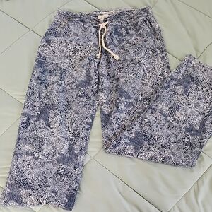 Blue and White Patterned Pants